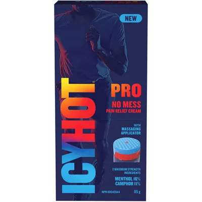 Icy Hot Pro No Mess Pain Relief Cream 85g Tube, Fast Acting, Temporarily Relieves Minor Aches and Pains of Muscles and Joints Associated with Arthritis, Simple Backache, Strains & Sprains