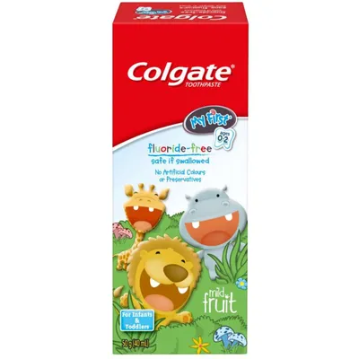 Colgate My First Infant & Toddler Fluoride-Free Toothpaste, Mild Fruit, 40 mL