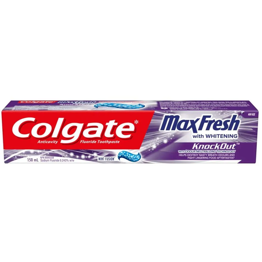 Colgate Max Fresh Knockout Toothpaste with Mini Breath Strips, Mint Fusion