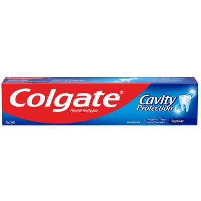 Colgate Cavity Protection Fluoride Toothpaste, Regular, 150 mL