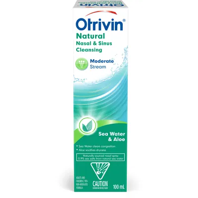 Otrivin Moderate Stream Saline Nasal Decongestant Spray Sea Water & Aloe 100ml
