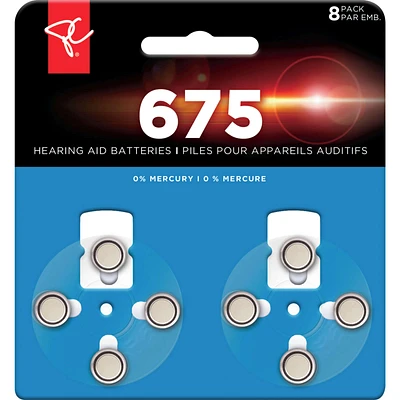 Size 675 Hearing Aid Batteries  8-Pack