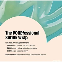 The POREfessional Shrink Wrap overnight AHA+PHA pore treatment