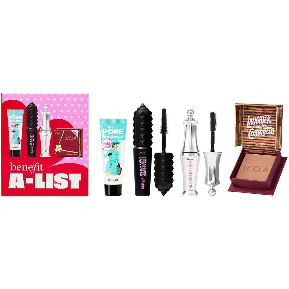 The Benefit A-list mini mascara, brow setter, bronzer, & primer set