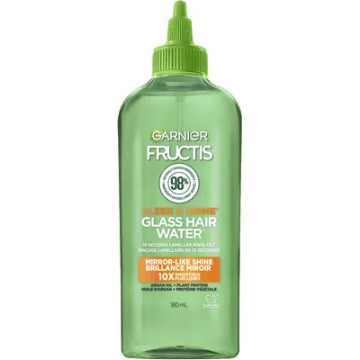 Fructis Sleek & Shine Sulfate-Free Glass Hair Water Lamellar Rinse Out Treatment, From Frizzy Hair to 10x Smoother & Shiny Hair, with Argan Oil & Plant Protein