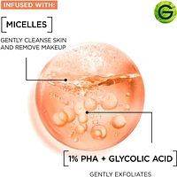 SkinActive Micellar Gentle Peeling Water with 1% PHA + Glycolic Acid + Papaya Extract, Cleanses & Gently Exfoliates Skin, for Normal to Sensitive Skin - 400ml
