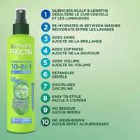 Fructis Pure Moisture 10-IN-1 Leave-In Spray, for Dry Hair and Scalp, with Hyaluronic Acid and Cucumber Water