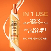 Heat Protectant Spray for Damaged Hair, Sulfate Free, Prevents Breakage, Hair Honey Milk Spray