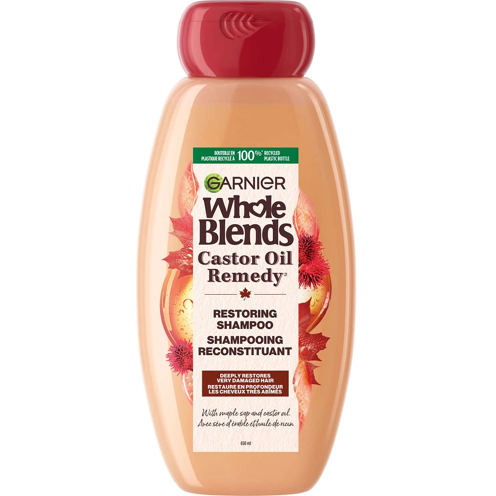 Garnier Whole Blends Castor Oil Remedy Shampoo, 650 mL