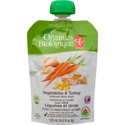 Strained Baby Food  Vegetables & Turkey