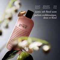 amazing grace shampoo, bath & shower gel for women, cleanses, conditions, softens skin & hair