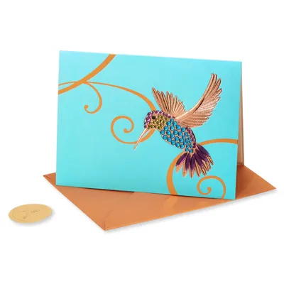 Papyrus Blank Card (Gem Hummingbird)
