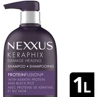 Nexxus Keraphix Damage Healing Shampoo for damaged, dry hair With ProteinFusion with keratin protein and black rice 1 L