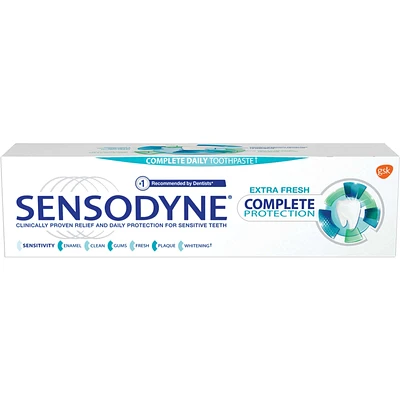 SENSODYNE Complete Protection Extra Fresh Daily Toothpaste for Sensitive Teeth, Mint 75ml