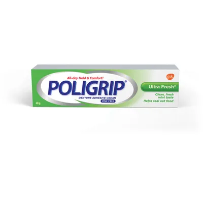 Poligrip Ultra Fresh Denture Adhesive Cream, 40g