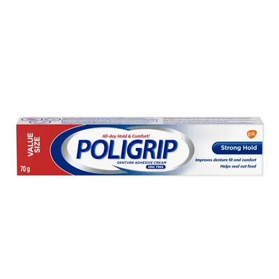 Poligrip  Strong Hold Denture Adhesive Cream 70g