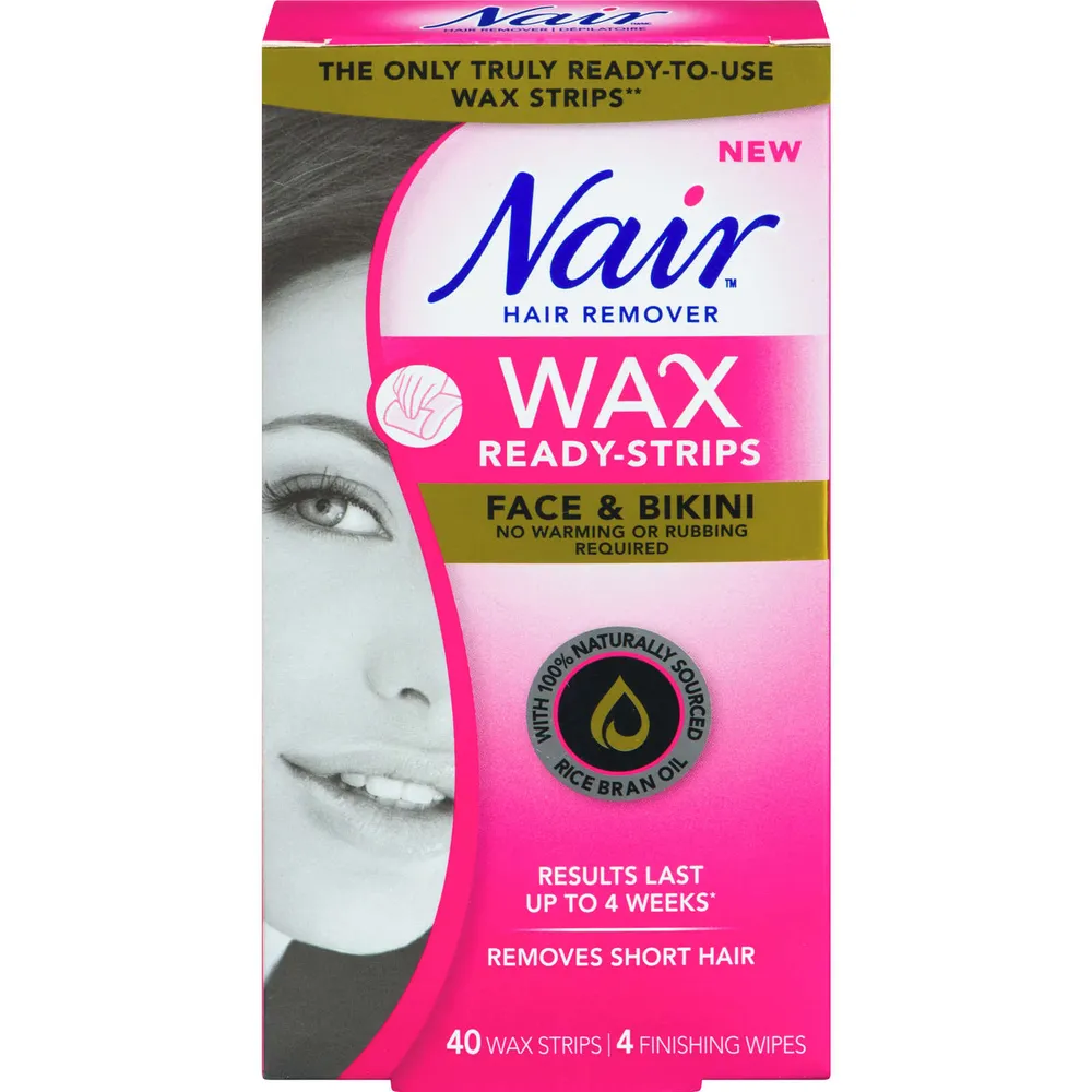 Nair Wax Ready-Strips for Face and Bikini with 100% Naturally