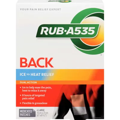 Back Ice to Heat Pain Relief Patches