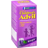 Children's Advil Fever and Pain Relief Ibuprofen Oral Suspension, Grape, 100 mL