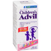 Children's Advil Fever and Pain Relief Ibuprofen Oral Suspension, Dye Free, Bubble Gum