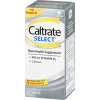 Caltrate Select Calcium & Vitamin D3 Bone Health Supplement Tablets, 50 Count