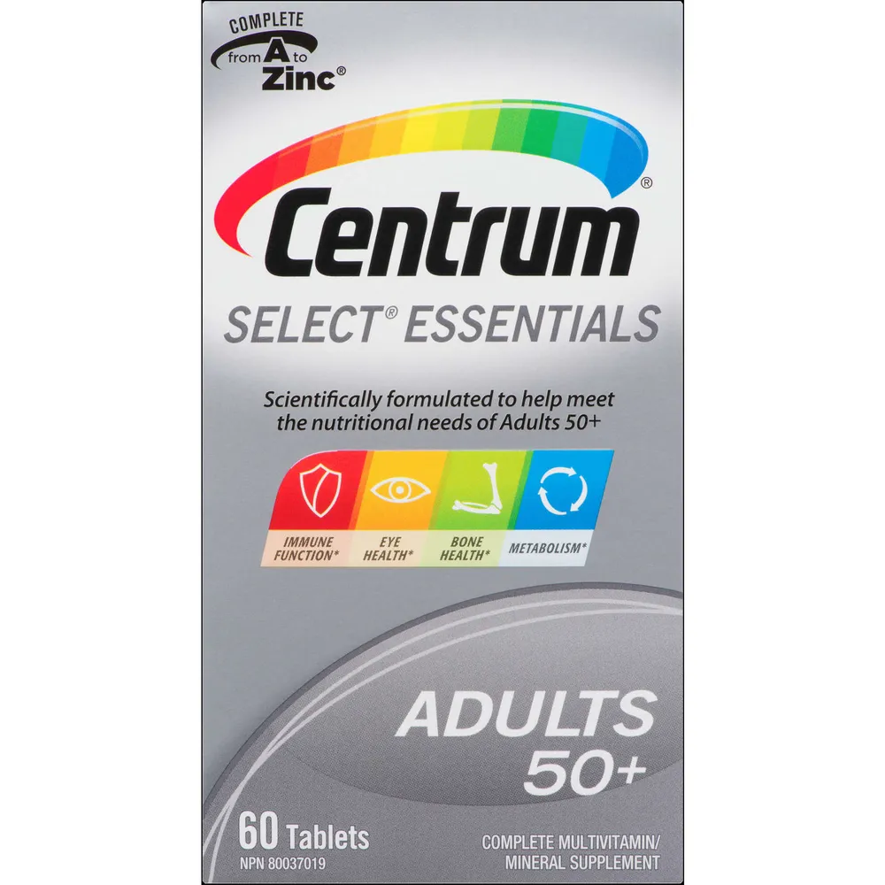 Centrum Select Essentials Adults 50+ Multivitamin and Multimineral Supplement Tablets