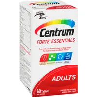 Centrum Forte Essentials Adult Multivitamin and Multimineral Supplement Tablets, 60 Count