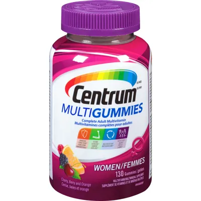 Centrum MultiGummies Women's Multivitamin Supplement Gummies, 130 Count