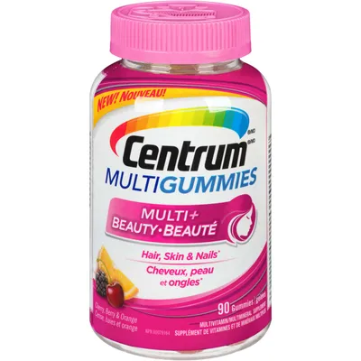 Centrum MultiGummies Multi+Beauty Multivitamin Supplement Gummies for Hair, Skin & Nails, 90 Count