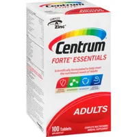 Centrum Forte Essentials Adult Multivitamin and Multimineral Supplement Tablets, 100 Count