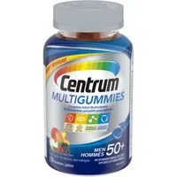 Centrum MultiGummies Men 50+ Multivitamin and Multimineral Supplement, Sour Apple, Tropical, and Mixed Berry Flavours, 120 Count