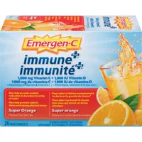 Emergen-C Immune+ Vitamin C & Mineral Supplement Fizzy Drink Mix, Super Orange