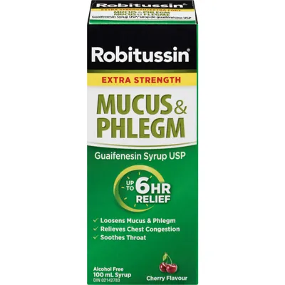 Robitussin Mucus & Phlegm Syrup Cherry Flavour Extra Strength 100 ml