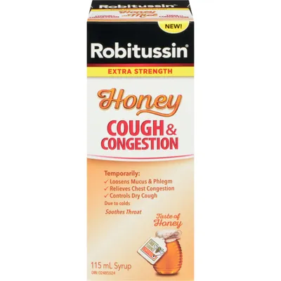 Robitussin Cough & Congestion Syrup Honey Extra Strength ml