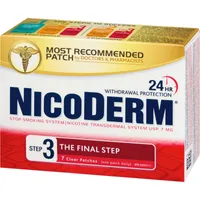 NICODERM® Stop Smoking System, STEP 3, 7 clear patches (one patch daily) 7 mg/day