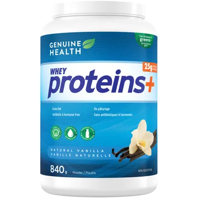 Whey Proteins+, Natural Vanilla Protein Powder, 25g Protein