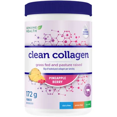 Clean Collagen, Pineapple Berry Hydrolyzed Bovine Collagen Powder, Grass Fed