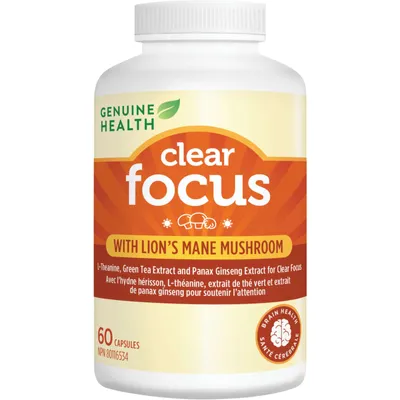 Clear Focus with Lion's Mane Mushroom, Vegan, Gluten Free, Soy Free, Non GMO
