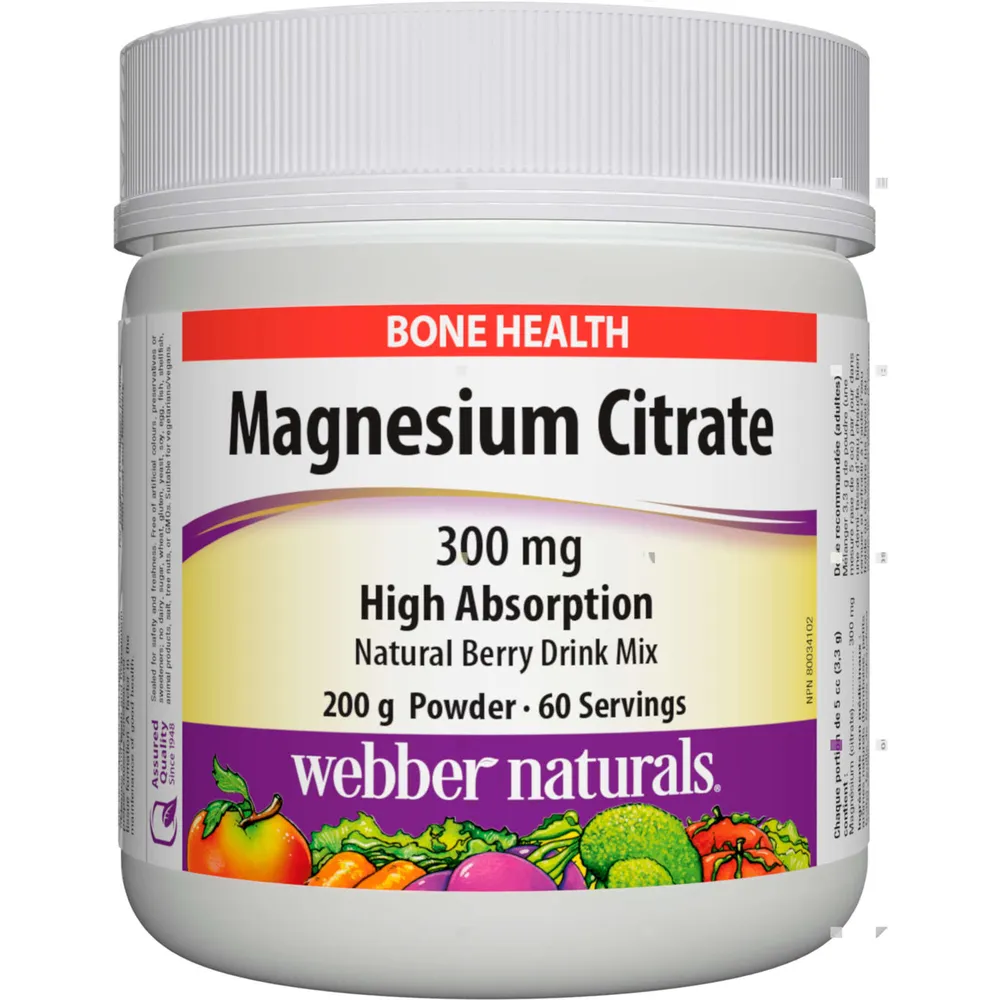 Magnesium Citrate High Absorption 300 mg Natural Berry