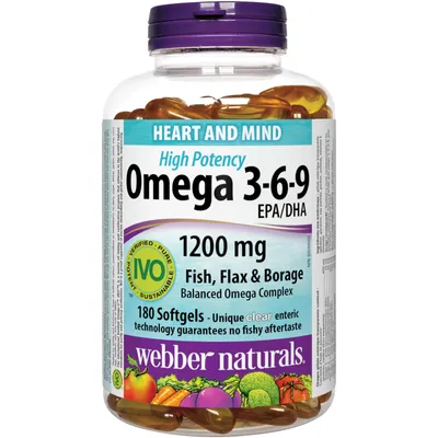 Omega 3-6-9 High Potency Fish, Flax & Borage 1200 mg