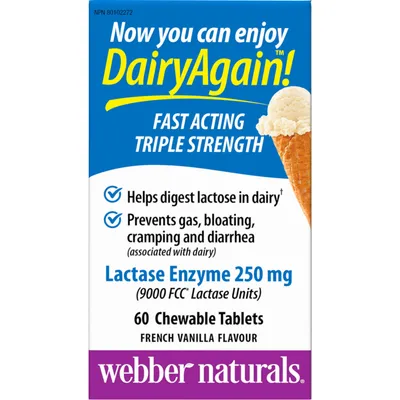 Dairy Again!™ Lactase Enzyme 250 mg French Vanilla