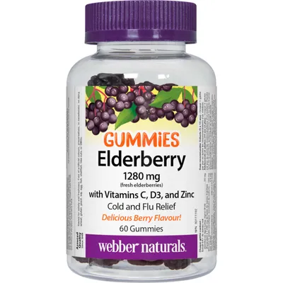 Elderberry Gummies with Vitamins C, D3, and Zinc