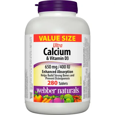 Ultra Calcium & Vitamin D3 Enhanced Absorption 650 mg / 400 IU