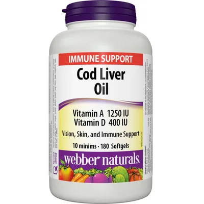 Cod Liver Oil Vitamin A Vitamin D 1250 IU/400 IU