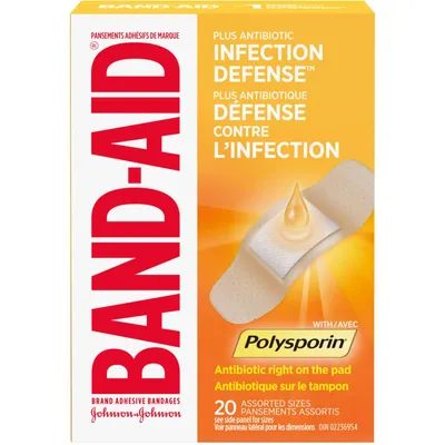 Adhesive Bandages Plus Antibiotics 20 ea
