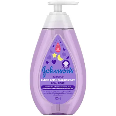 Johnson's Baby Bedtime Bubble Bath, Baby Wash and Cleanser 400mL