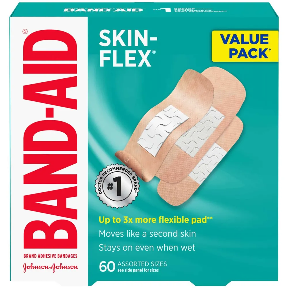 Band-Aid Brand Tru-Stay Plastic Strips Adhesive Bandages for Wound Care and  First Aid, All One Size, 60 ct (Pack of 9)