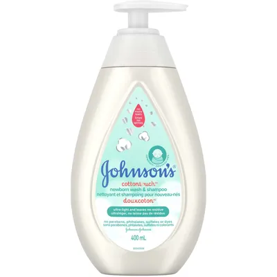 Johnson's Baby Newborn  Bath Wash and Shampoo, CottonTouch Body Wash 400mL