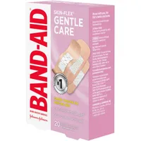 SKIN-FLEX Gentle Care Adhesive Bandages for minor Cuts and Scrapes. Assorted Sizes Small, Regular, Large, 20 ea