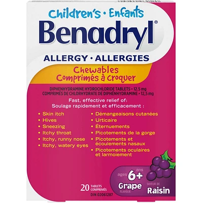 Kids Allergy Medicine Grape Chewables 12.5mg